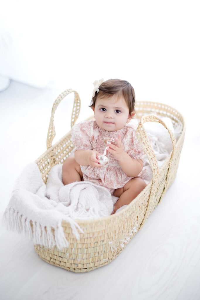 beautiful first birthday photos in a fairfield studio