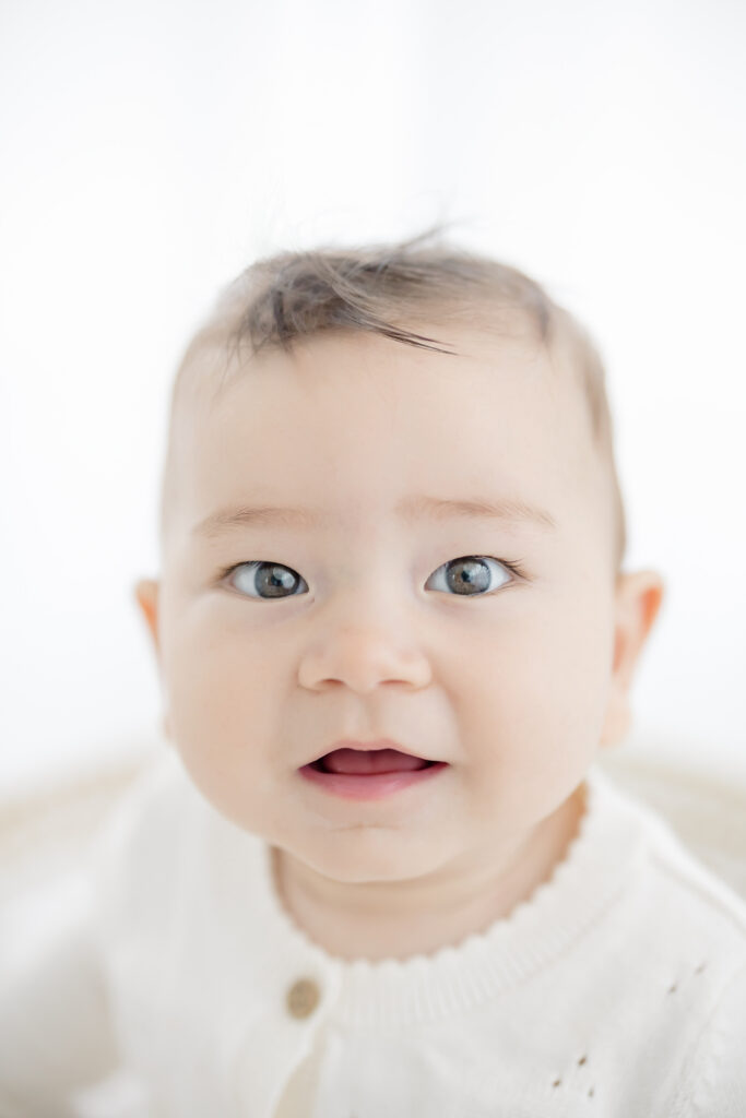 6 month photos of baby in studio