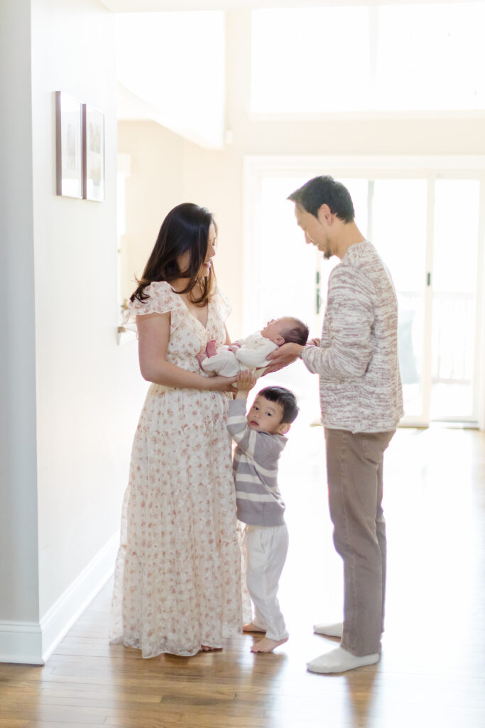 Newborn wrapped in a soft swaddle at Oak & Lore Studios Fairfield County
