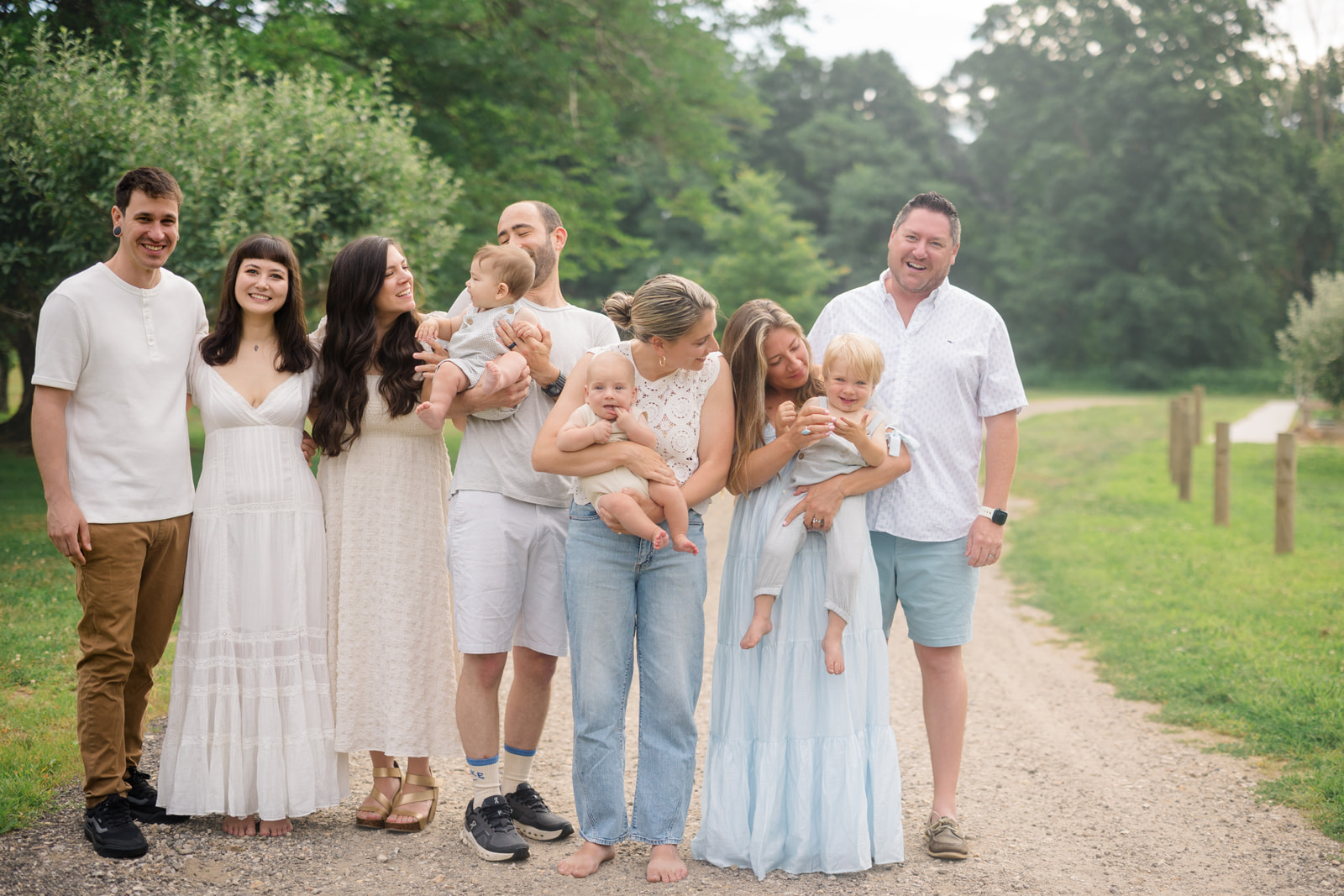 Extended family photo session in Connecticut with multiple generations together