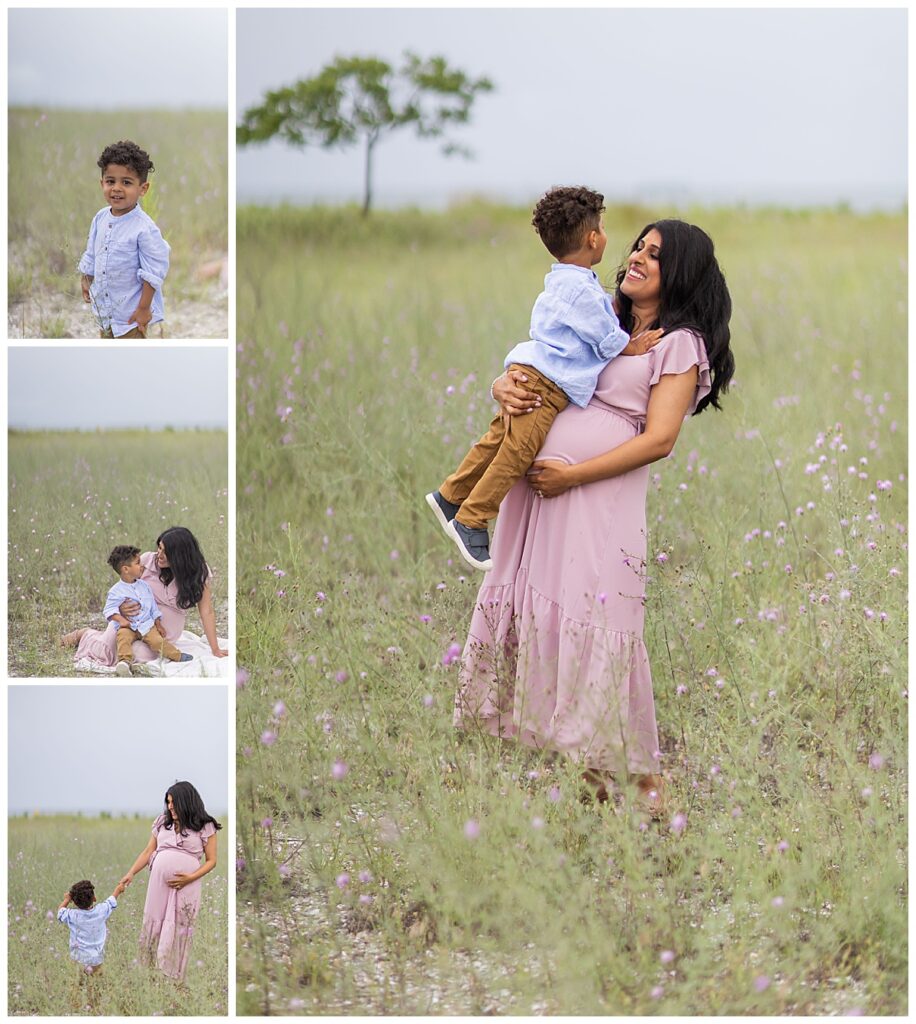 mom and son maternity photos 