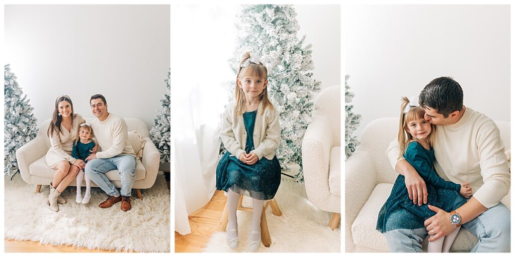 stratford ct studio christmas session in a white studio