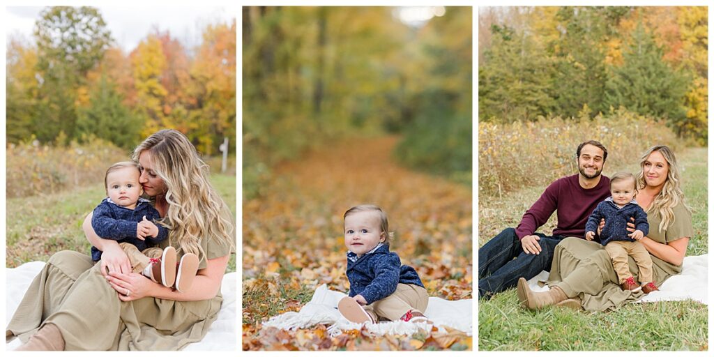 CT fall mini sessions family of three cute baby
