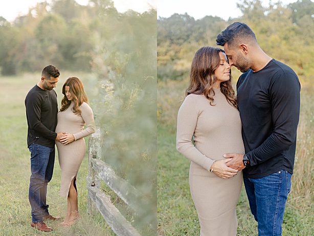 fall maternity couple photos